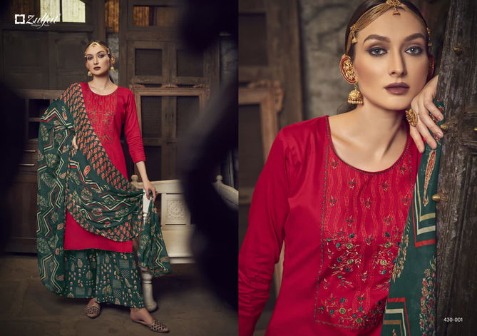 Zulfat Manohari Fancy Designer Wear Wholesale Cotton Dress Material Catalog